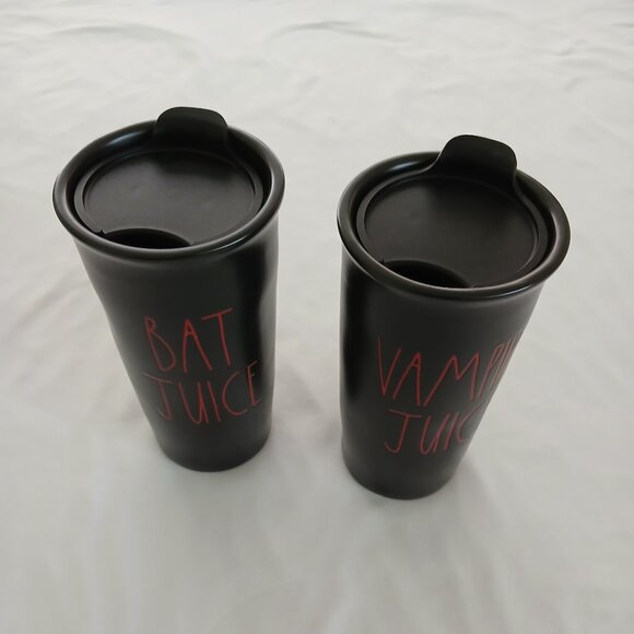Rae Dunn Halloween Coffee Mugs (2) - Bat Juice and Vampire Juice - Picture 2 of 6